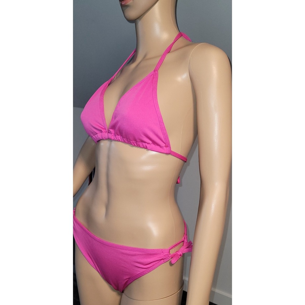 Women's Pink Lined Sexy Bikini Adjustable Straps Polyester fits S/M SL4167-3 - Picture 3 of 8